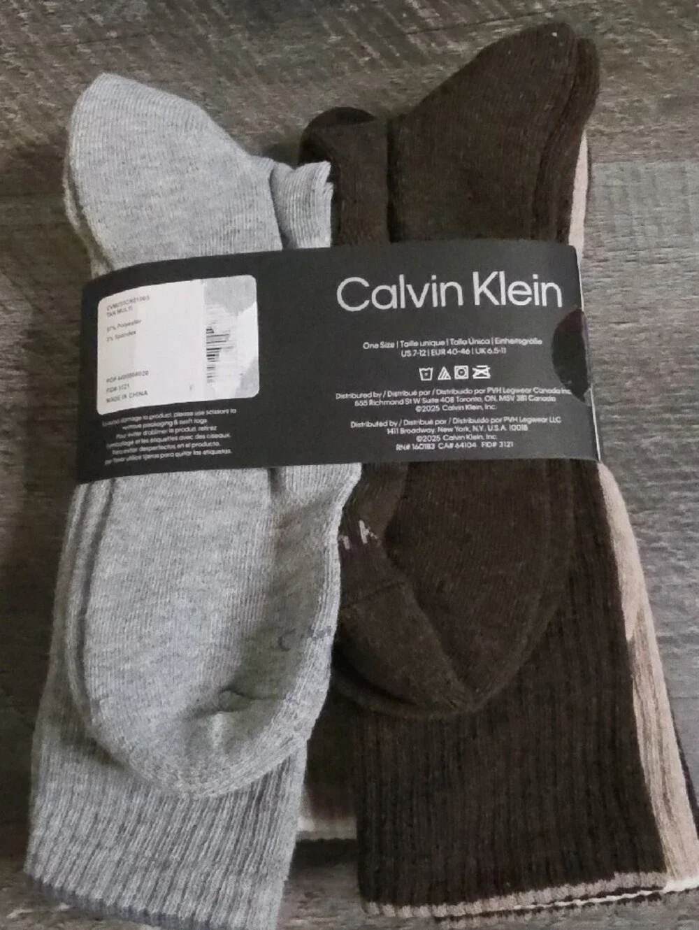 Calvin Klein Ribbed Crew Socks in Brown and Beige - 5 Pack